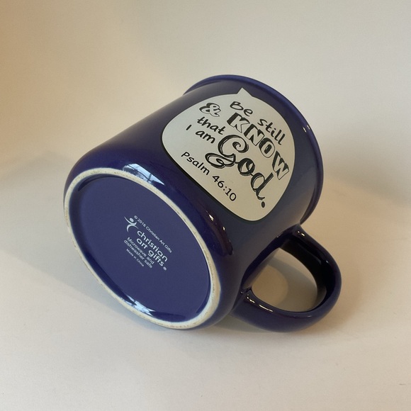 Be Still and Know Blue Ceramic Camp-style Coffee Mug - Psalm 46:10 - Picture 8 of 13